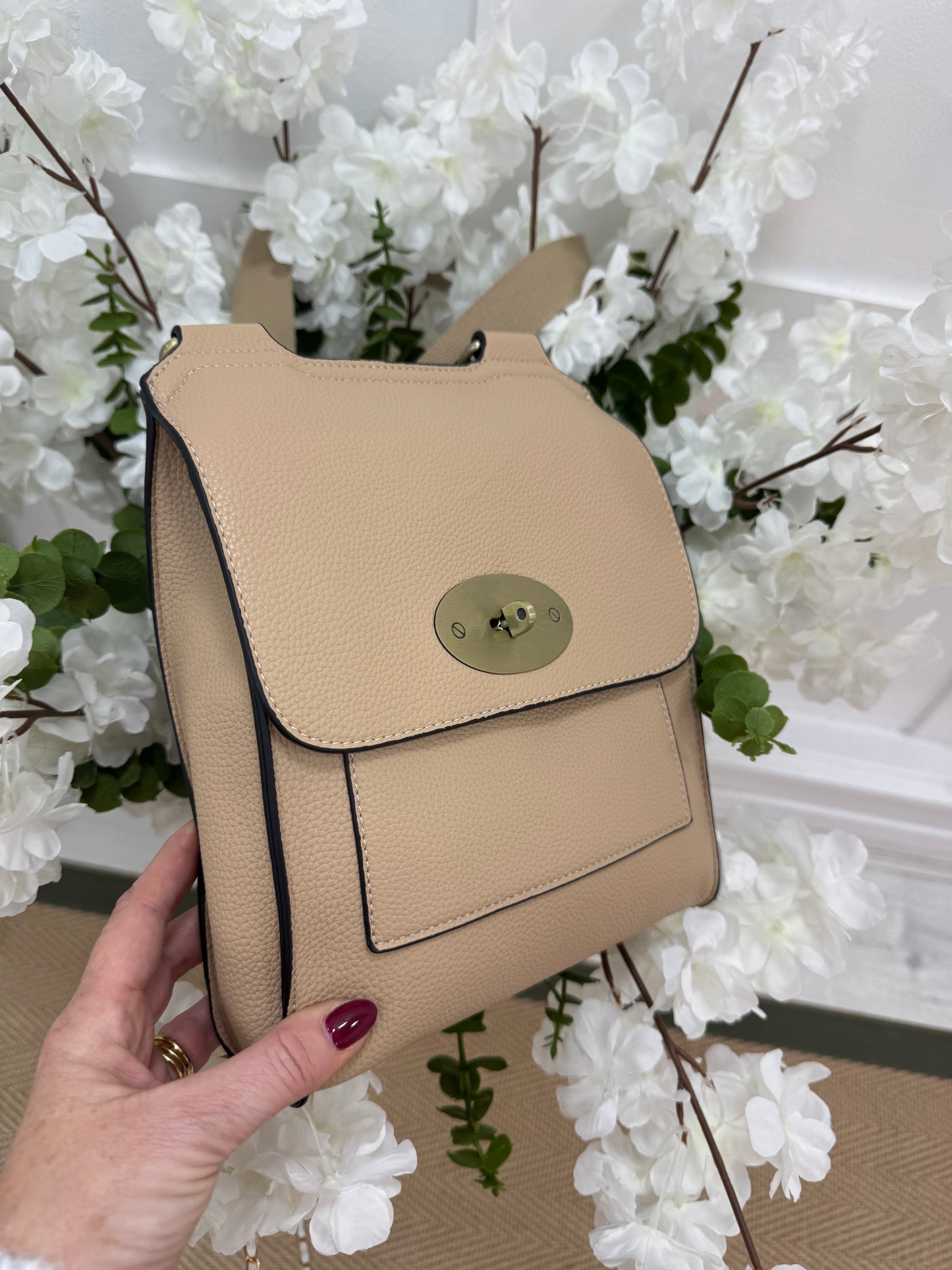 Sasha: Sand cross body satchel bag