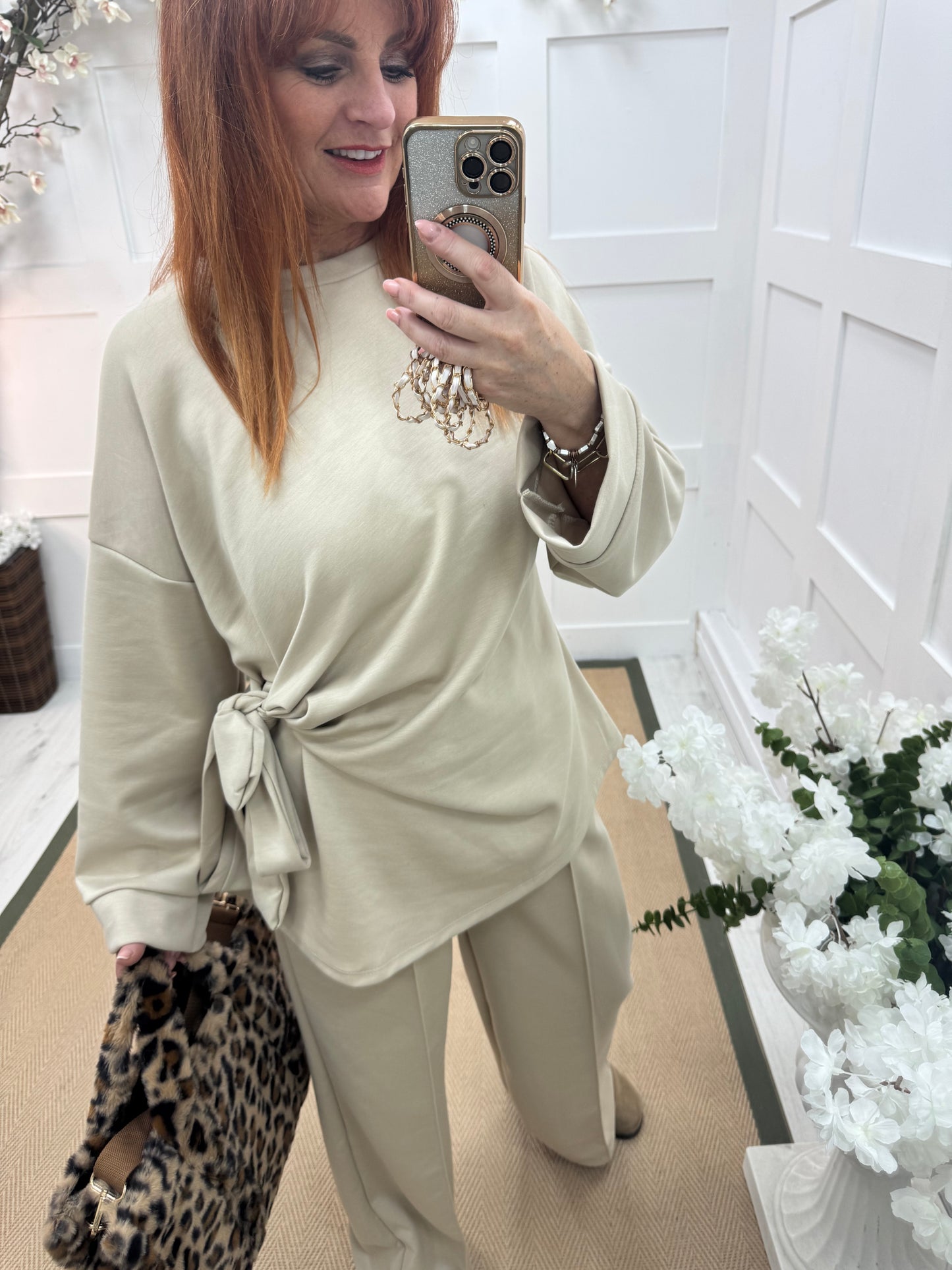 Piper: Cream loungewear set. One size: 14 - 20