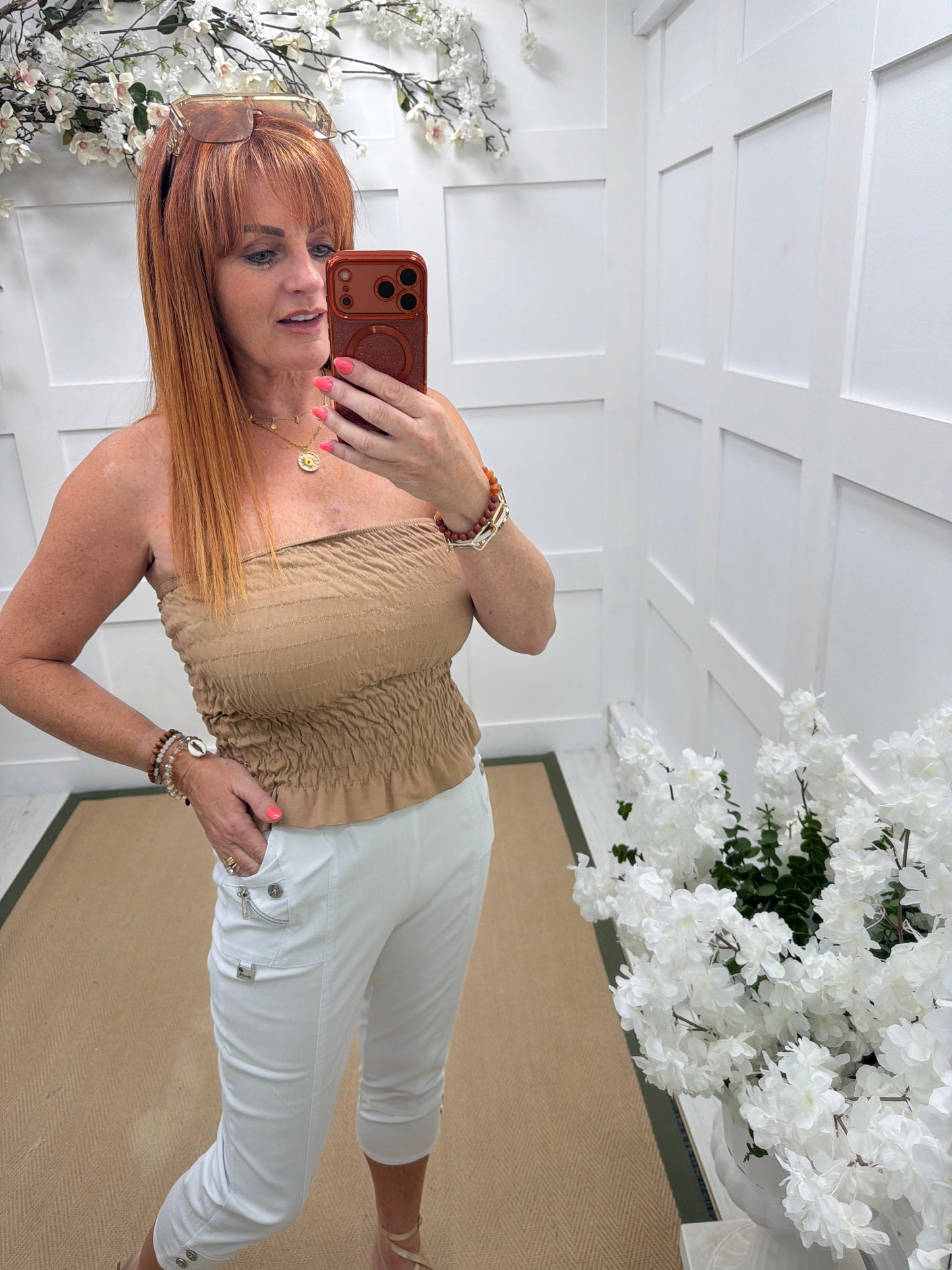 Bailey: Stretchy shirred boob tube. One size: 8-16. 5 colours