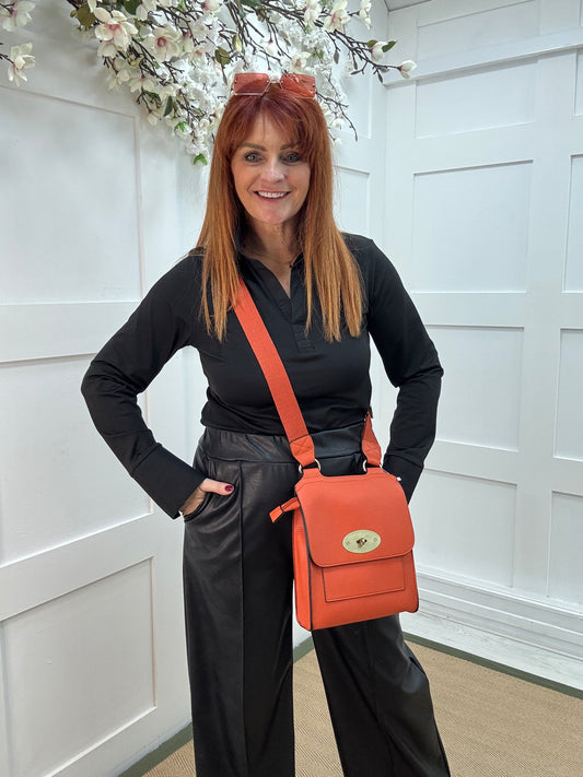Sasha: Orange cross body satchel bag