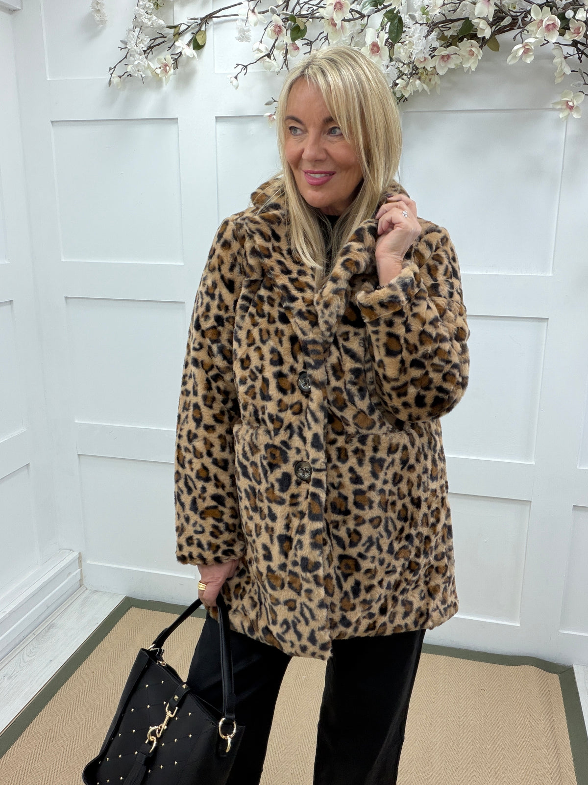 Leighton: Leopard print teddy bear coat. 3 sizes