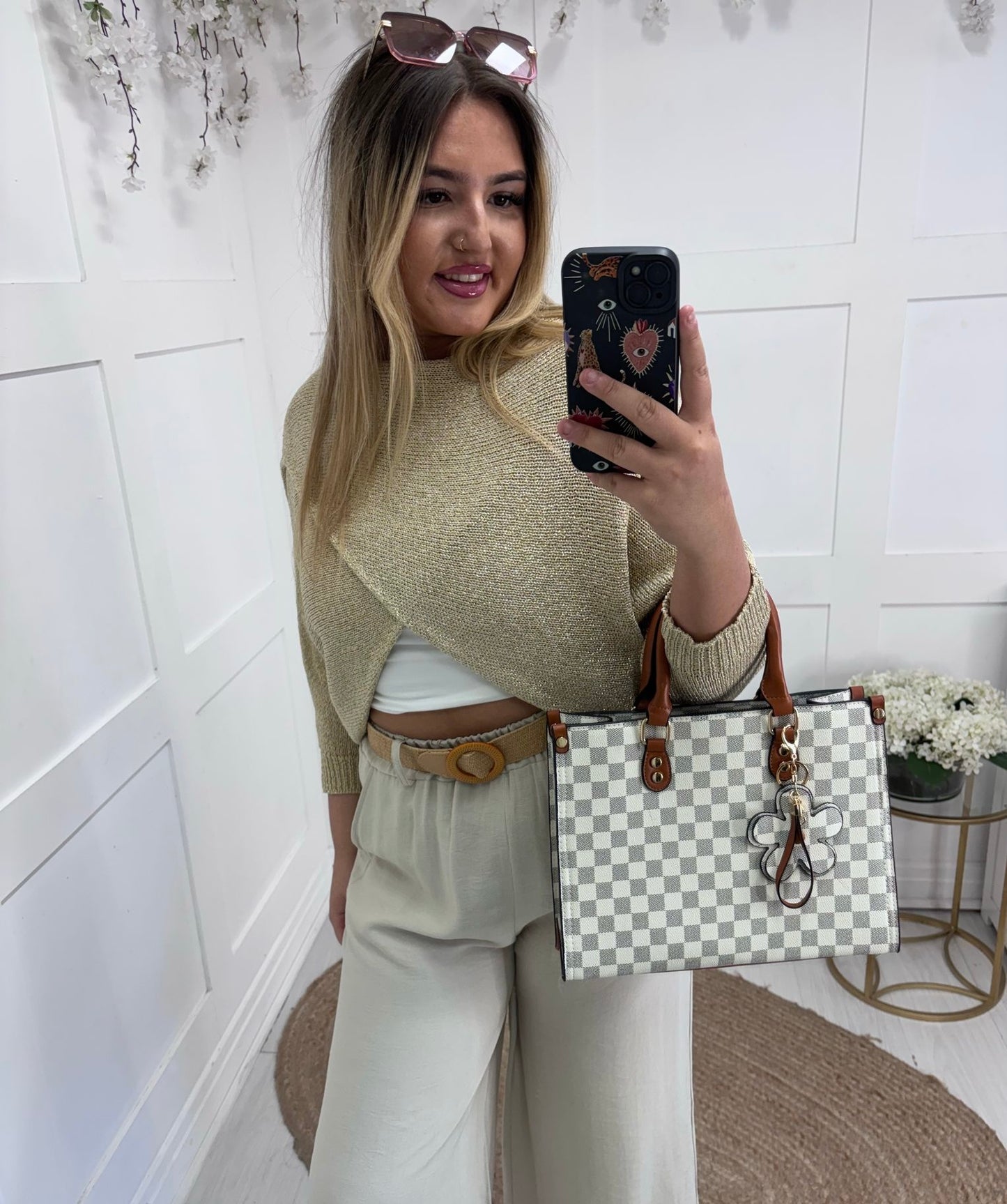 Aurora: Gold stretchy lurex wrap top. One size: 10-18