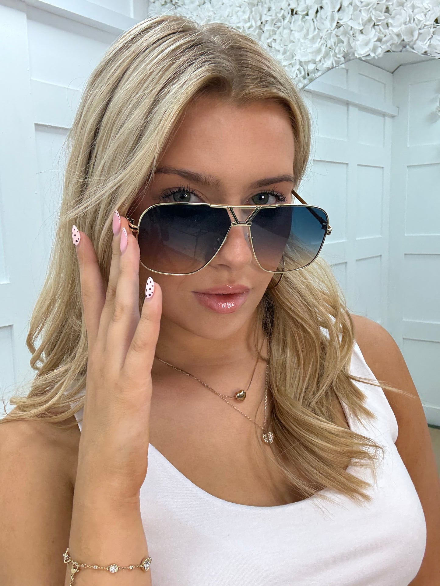Lila Lux: Gold & brown aviator fashion sunglasses