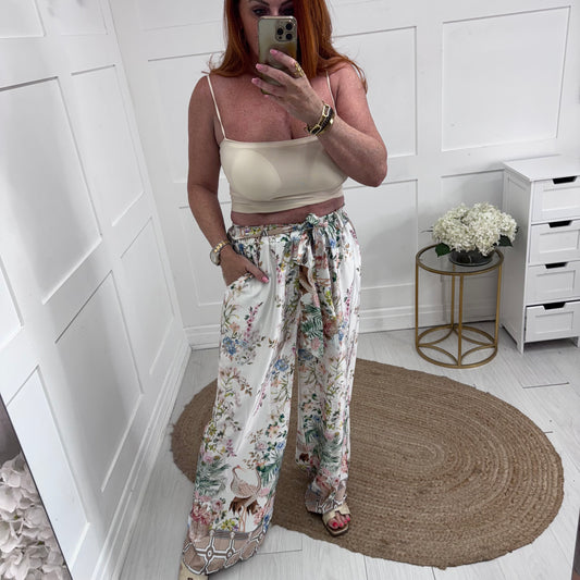 Belinda: Cream strappy bralette. One size 8-16