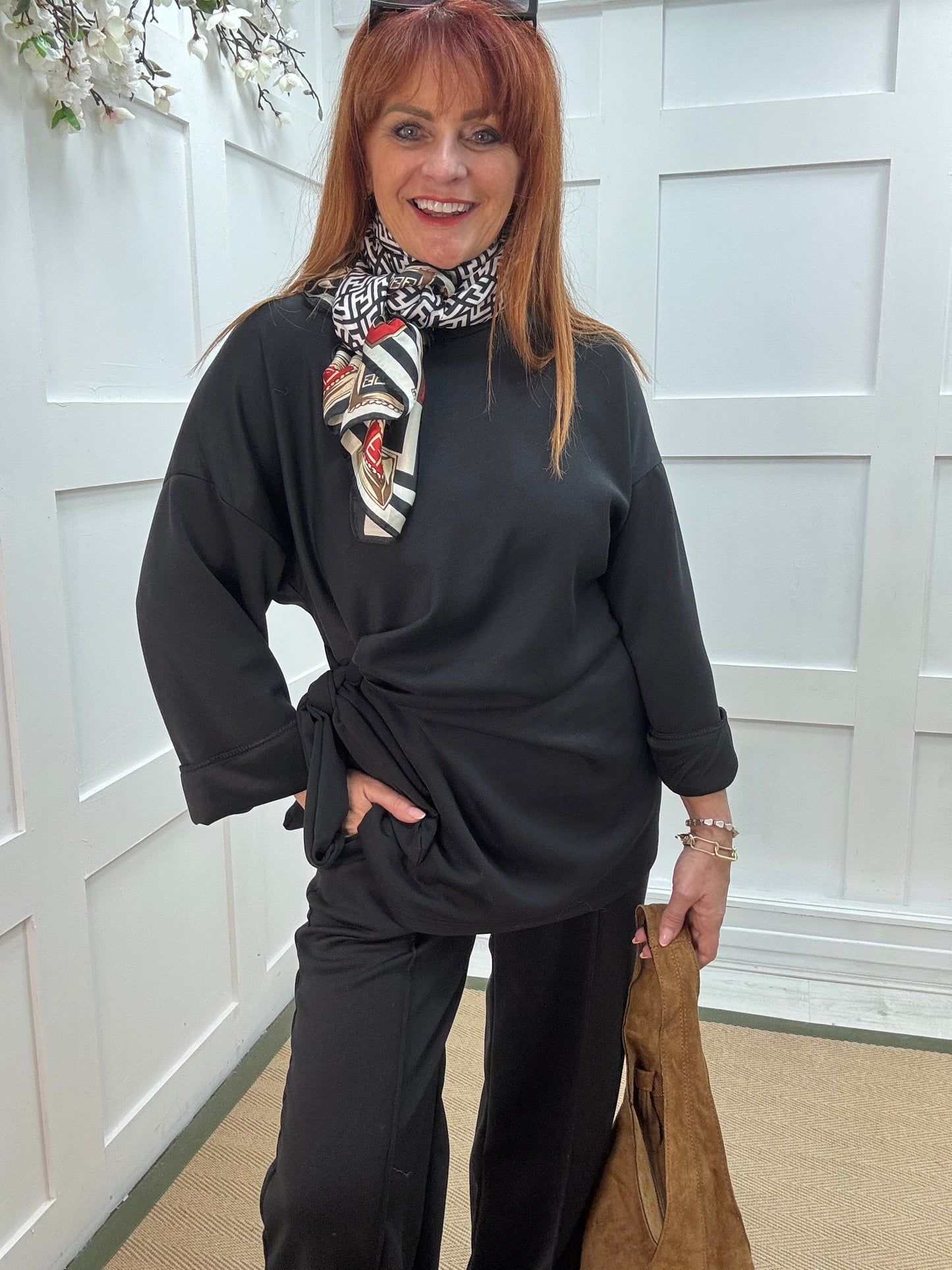 Piper: Black loungewear set. One size: 14 - 20