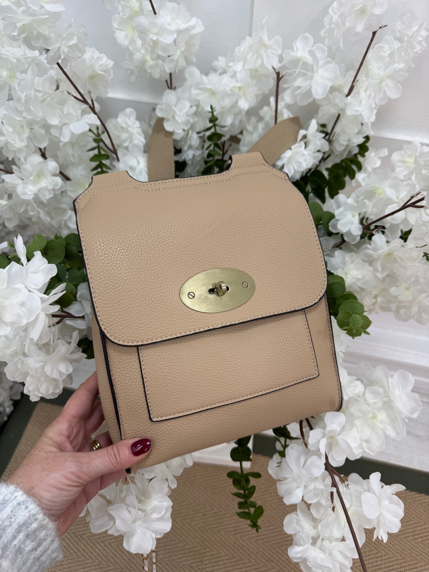 Sasha: Sand cross body satchel bag