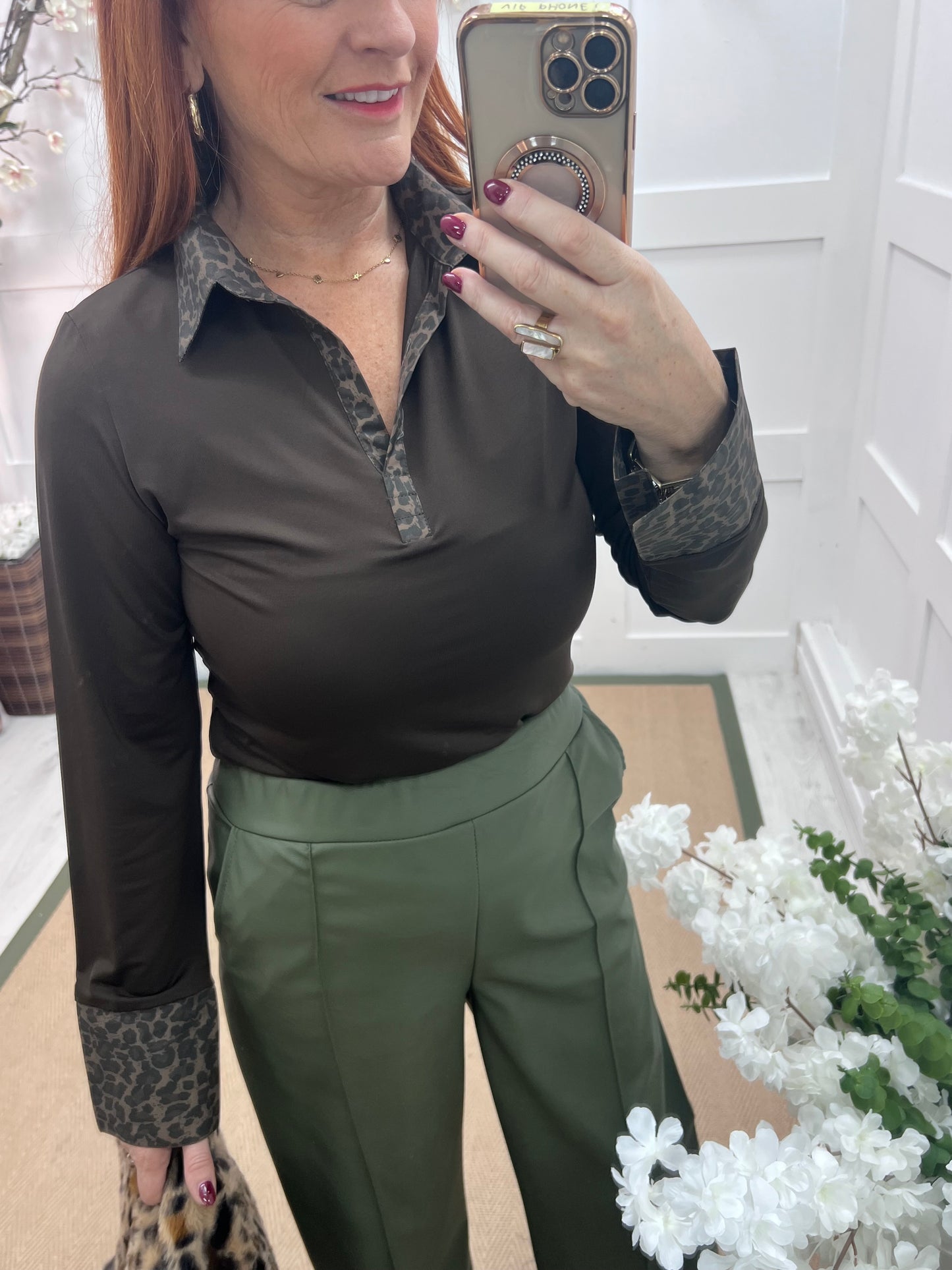 Layla: Leopard & brown cotton layering shirt. 4 sizes