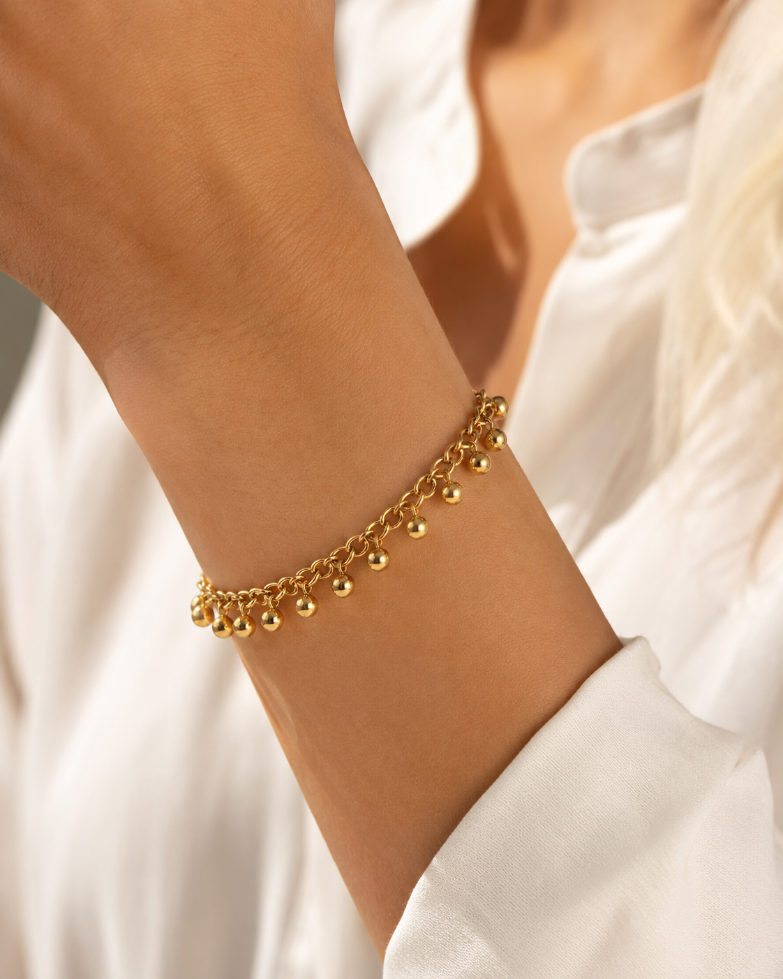 Elodie: 18K gold plated multi ball bracelet