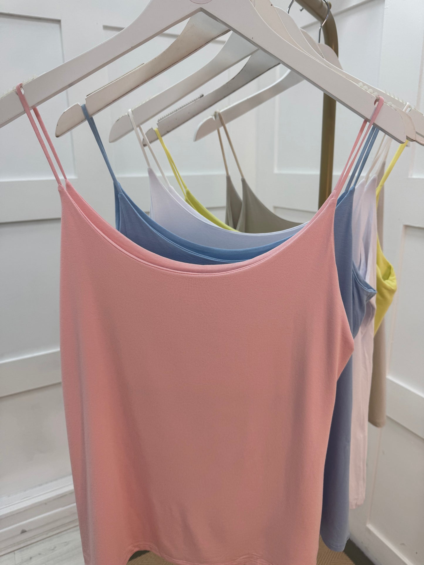 Velma: Pink stretchy vest top. 2 sizes