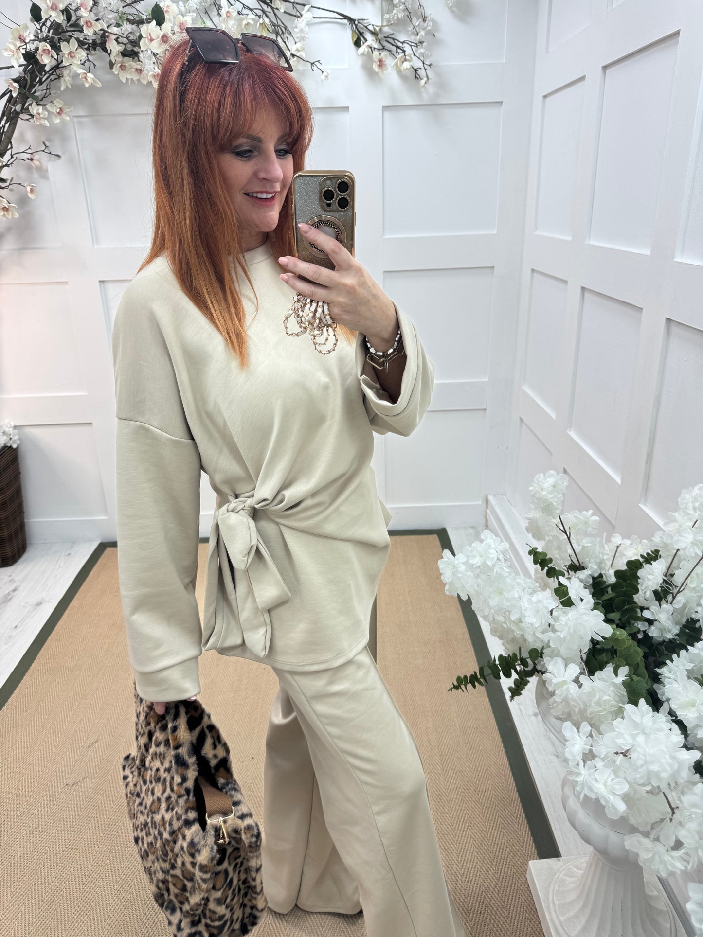 Piper: Cream loungewear set. One size: 14 - 20