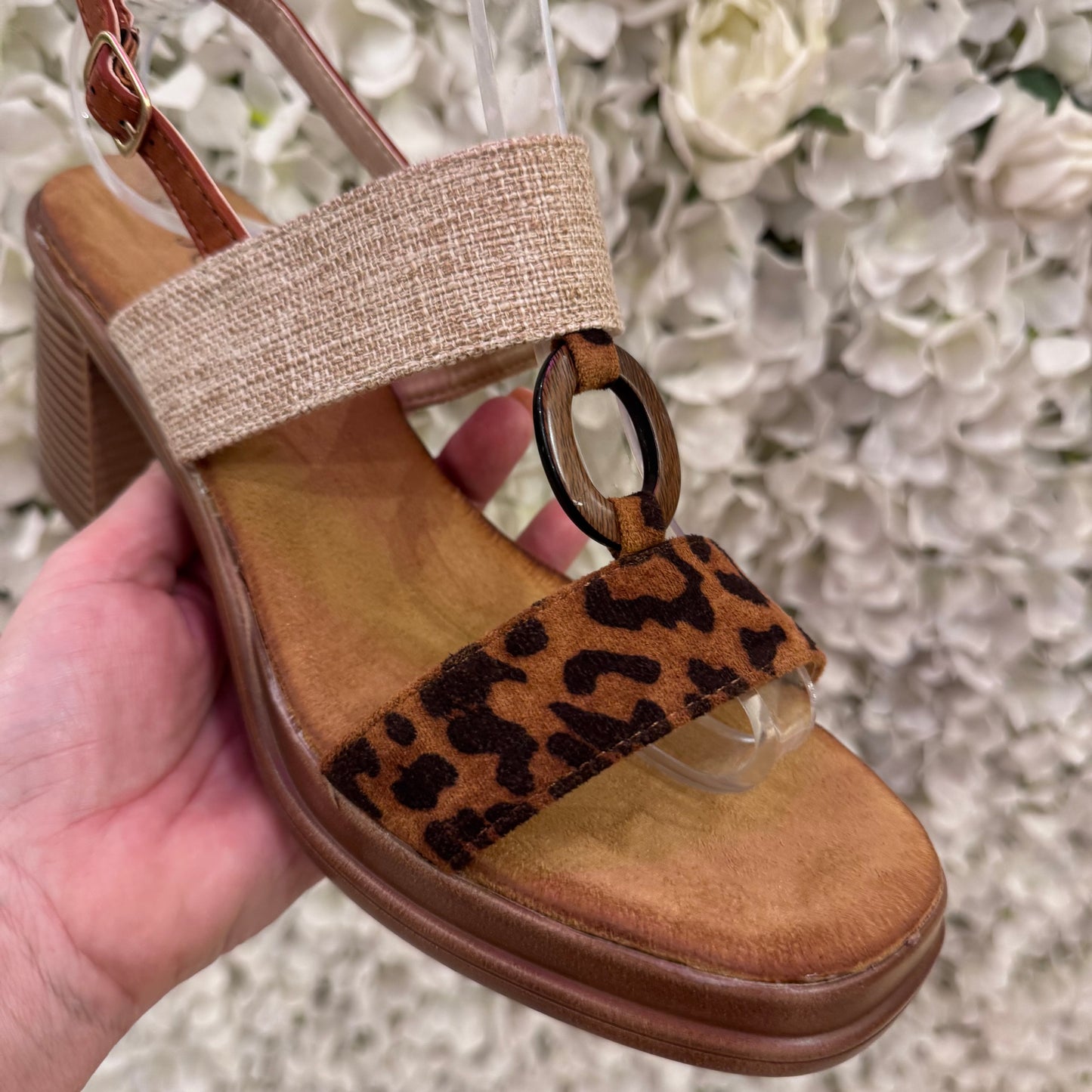 Bindi: Leopard print double strap sandals: Sizes: 3-8