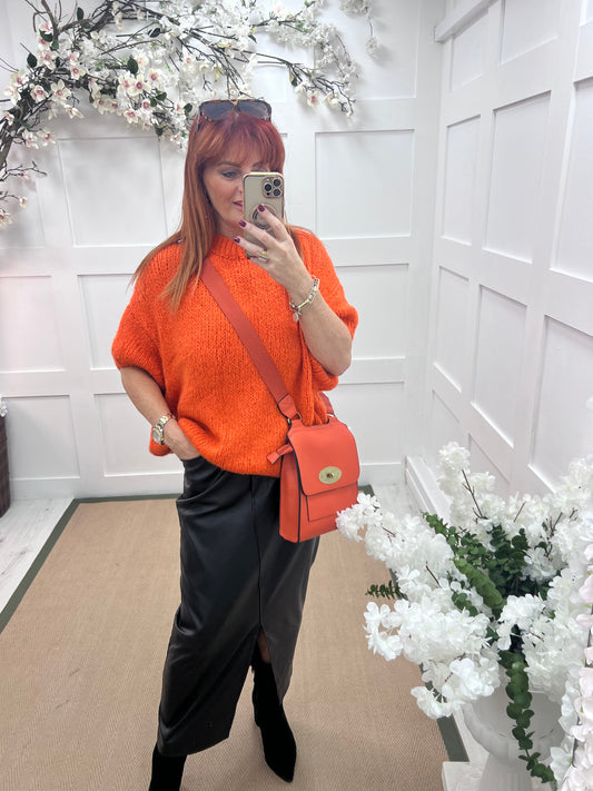 Emma: Orange slouchy jumper. One size 12-18/20