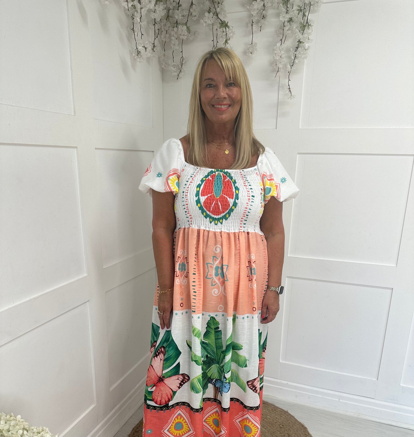 Mandie: Tropical butterfly maxi dress. One size: 12-20