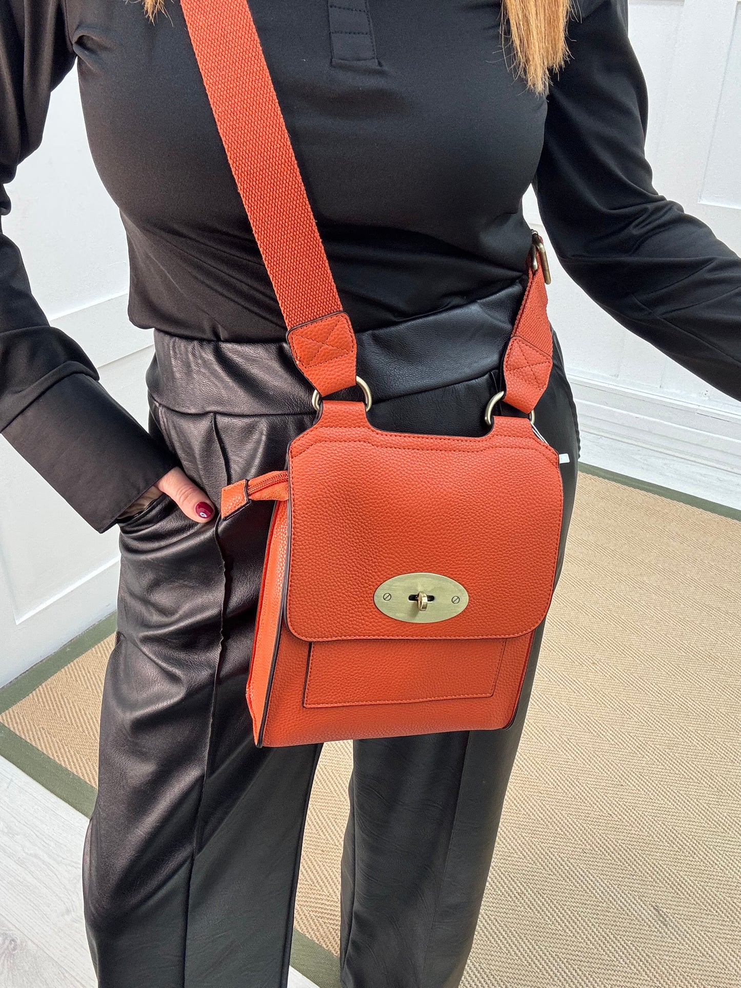 Sasha: Orange cross body satchel bag