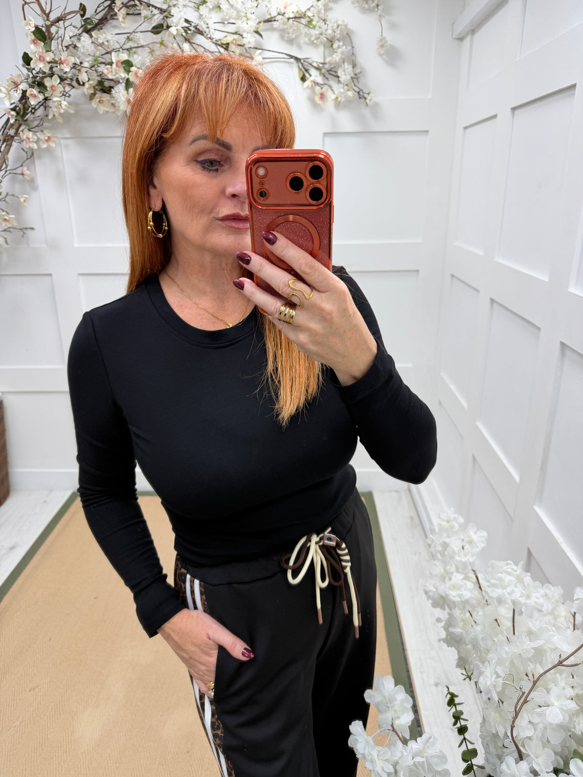 Remi: Basic round neck plain long sleeve top . One size: 8-14. 3 colours