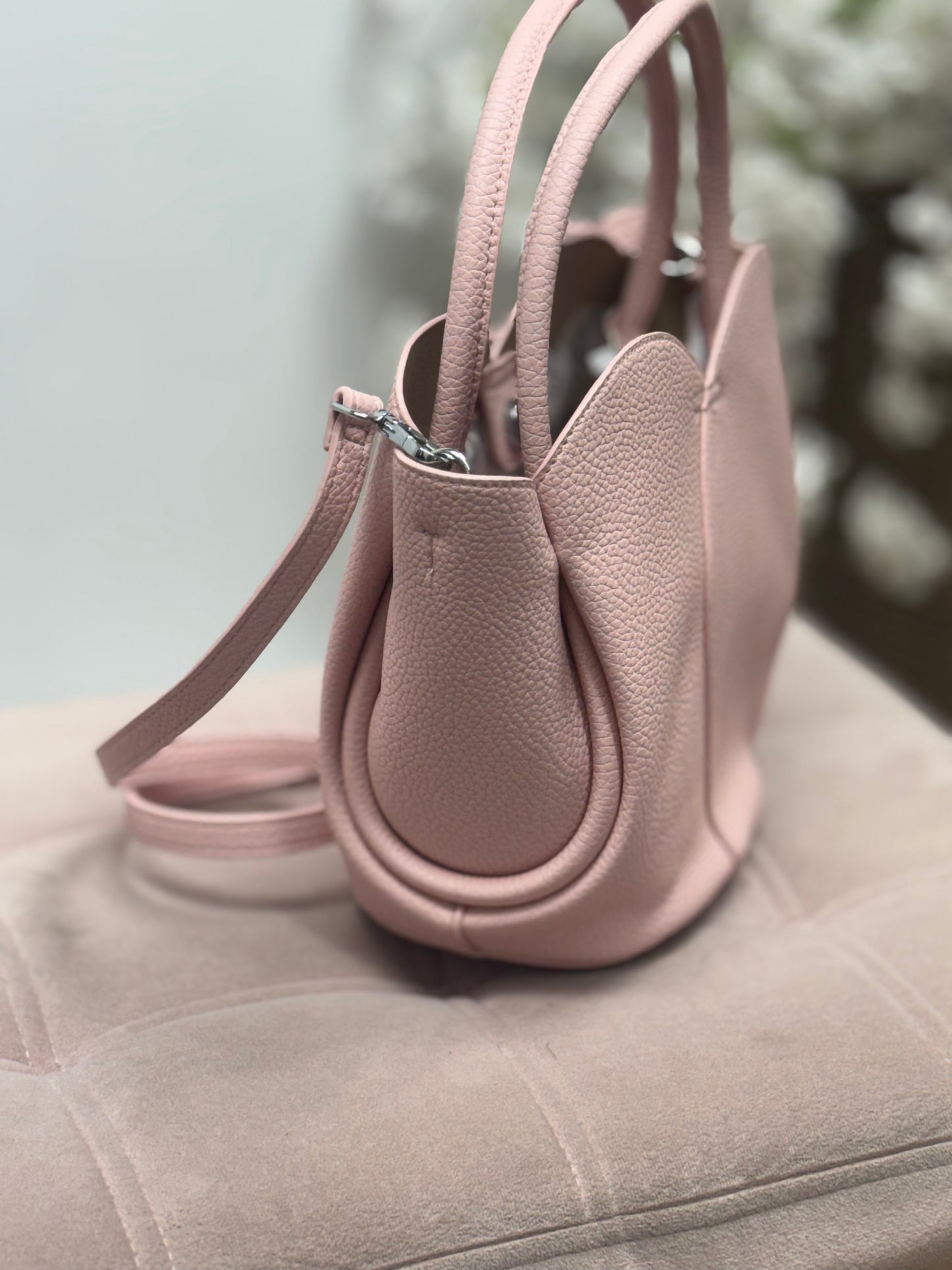 Tulip: Pink hand bag & clutch