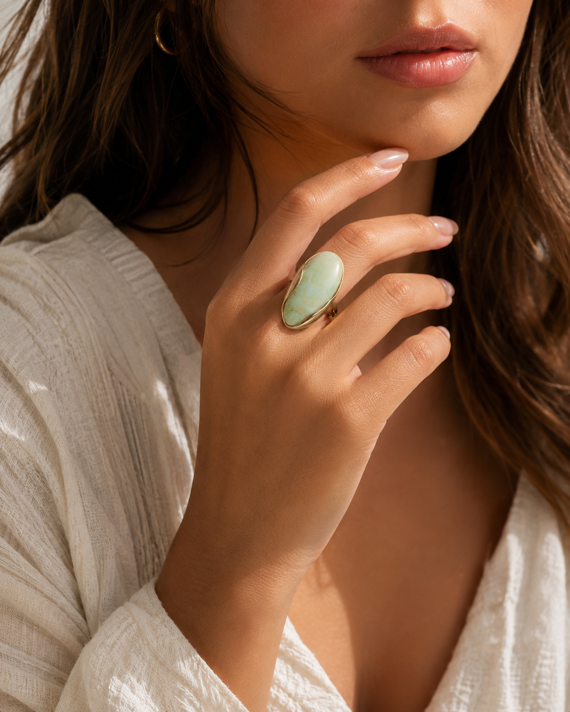 Ophelia: Gold & resin statement ring. 2 colours