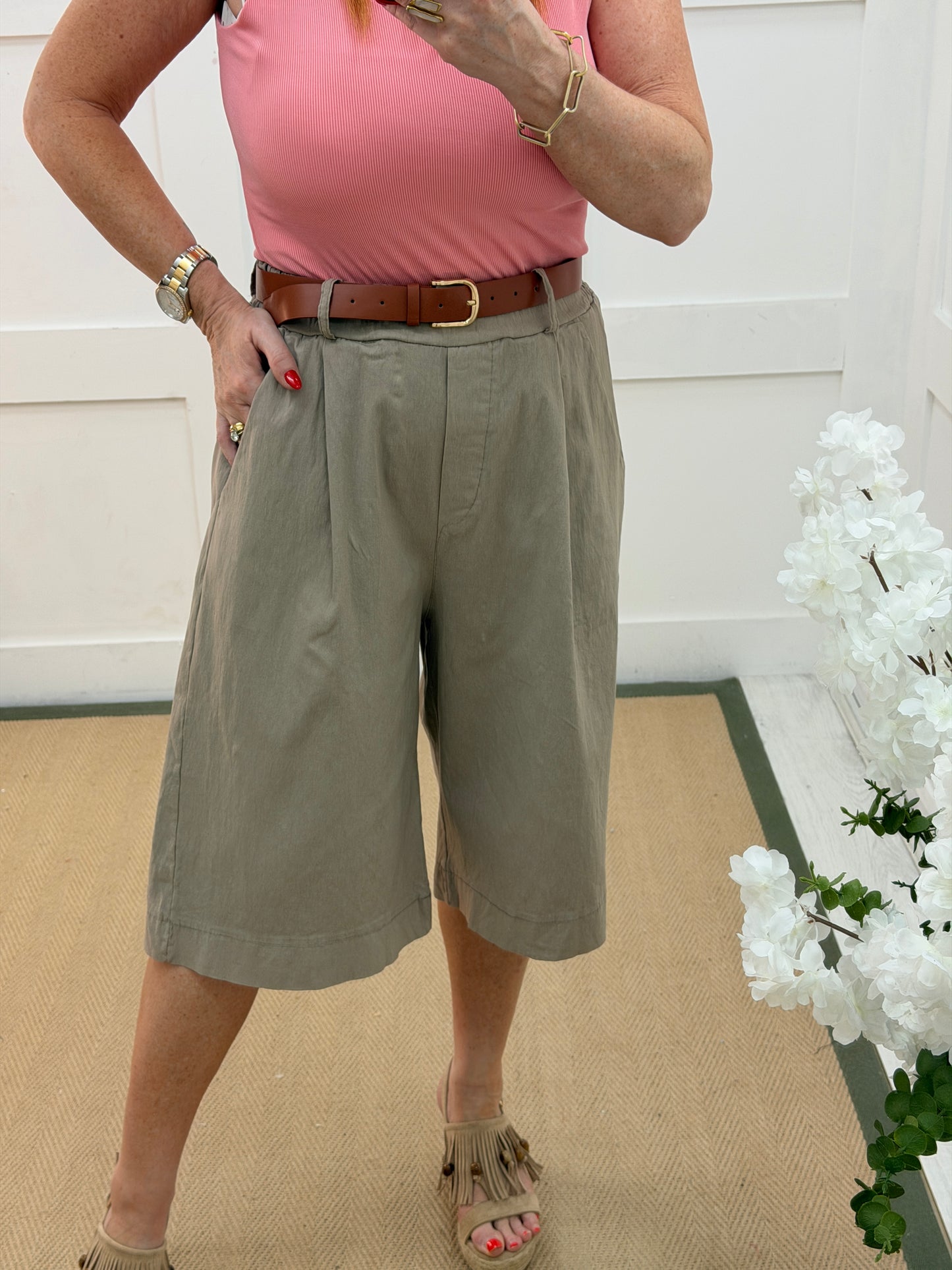Seema: Bermuda knee length shorts. One size: 10-16. 6 colours