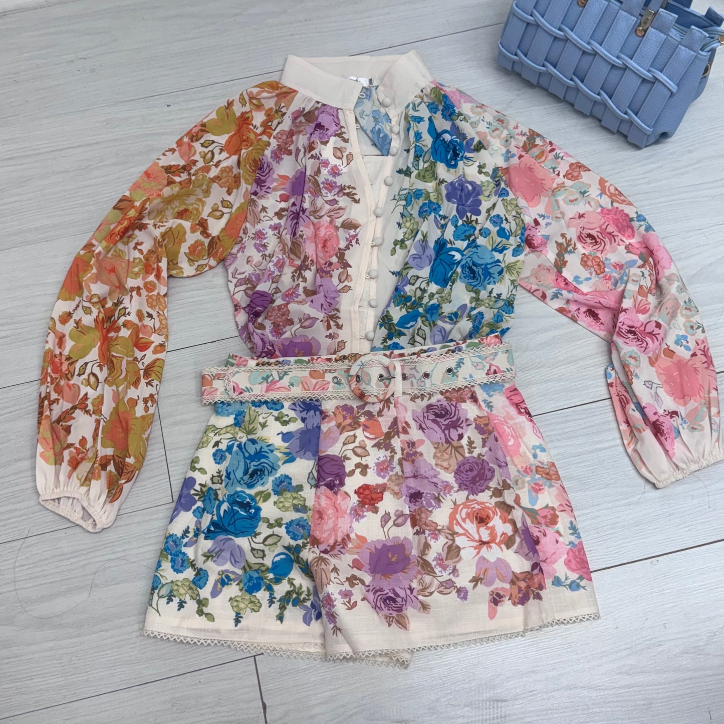 Pippa: Floral blouse & shorts set. 2 sizes