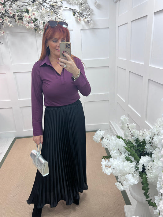 Layla: Wine cotton layering shirt. 4 sizes