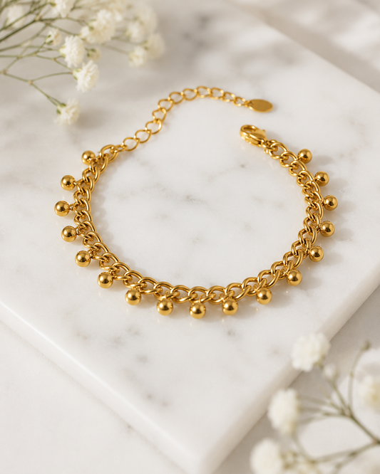 Elodie: 18K gold plated multi ball bracelet
