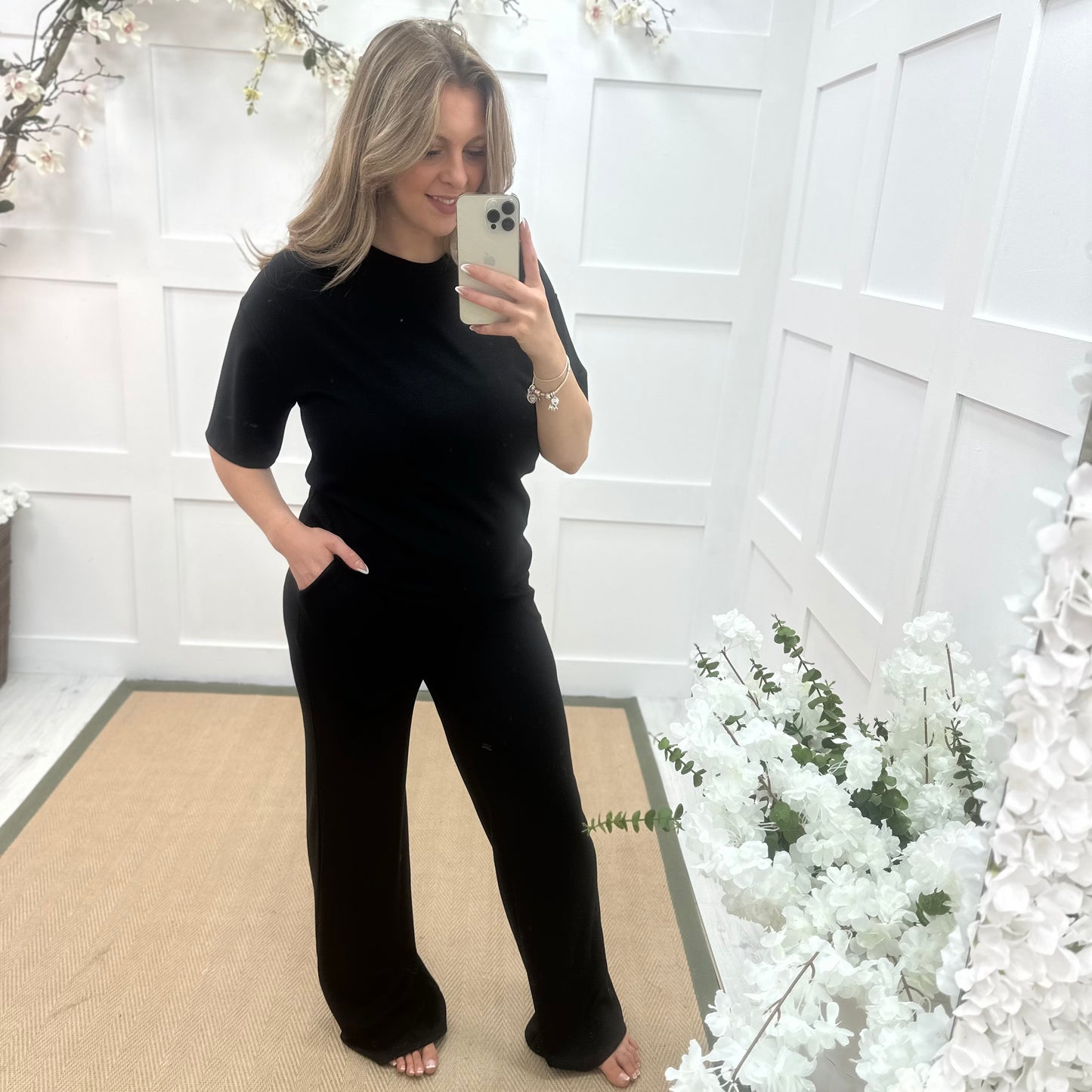 Piper: Black loungewear set. One size: 8-16
