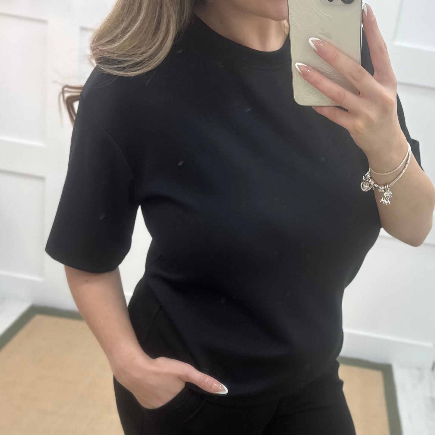 Piper: Black loungewear set. One size: 8-16