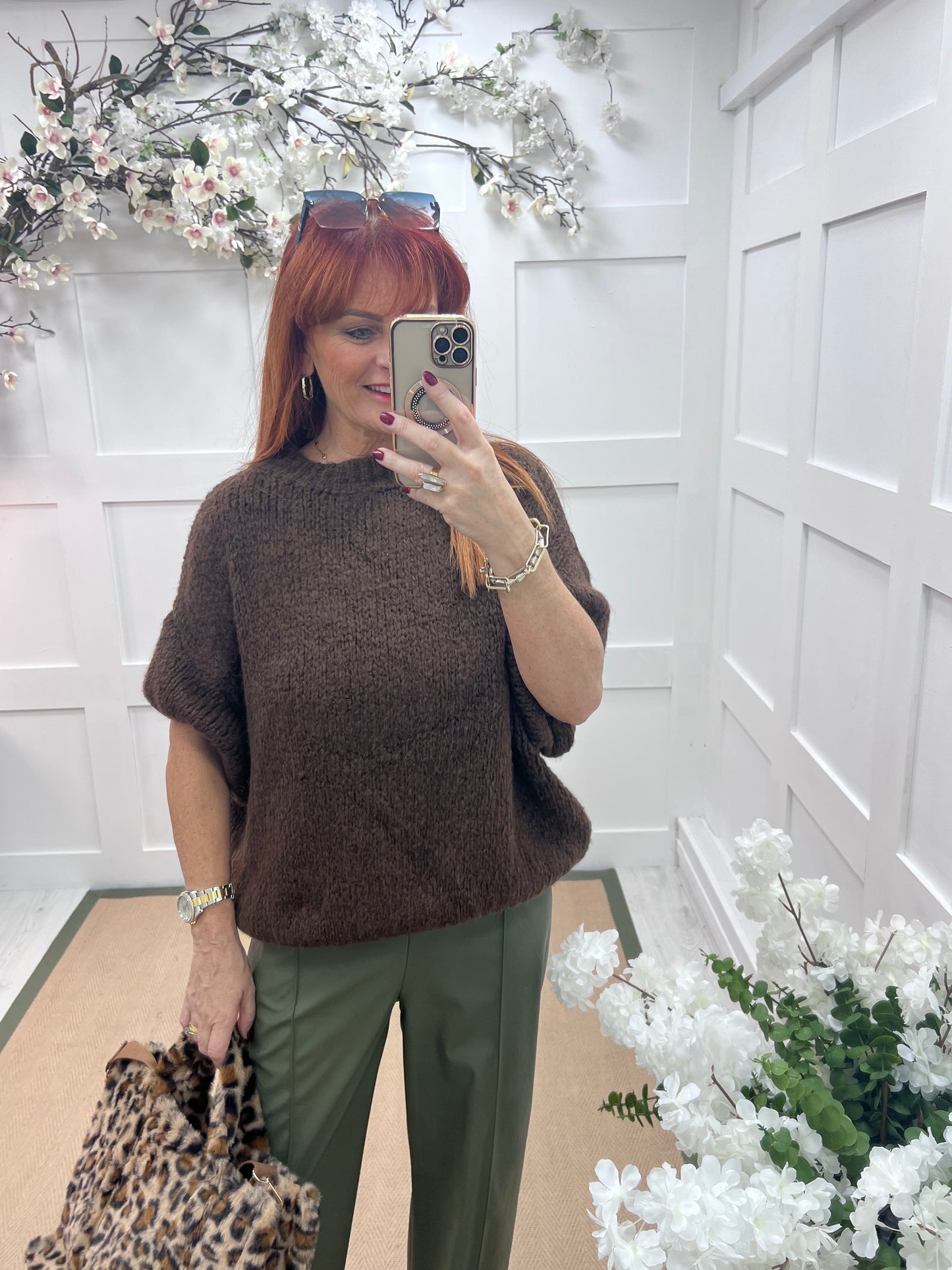Emma: Brown slouchy jumper. One size 12-18/20