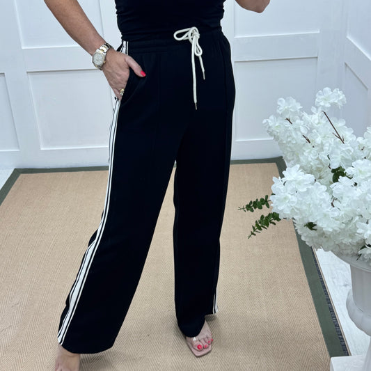 Roxi: Black stretchy pocket sports trousers. 3 sizes