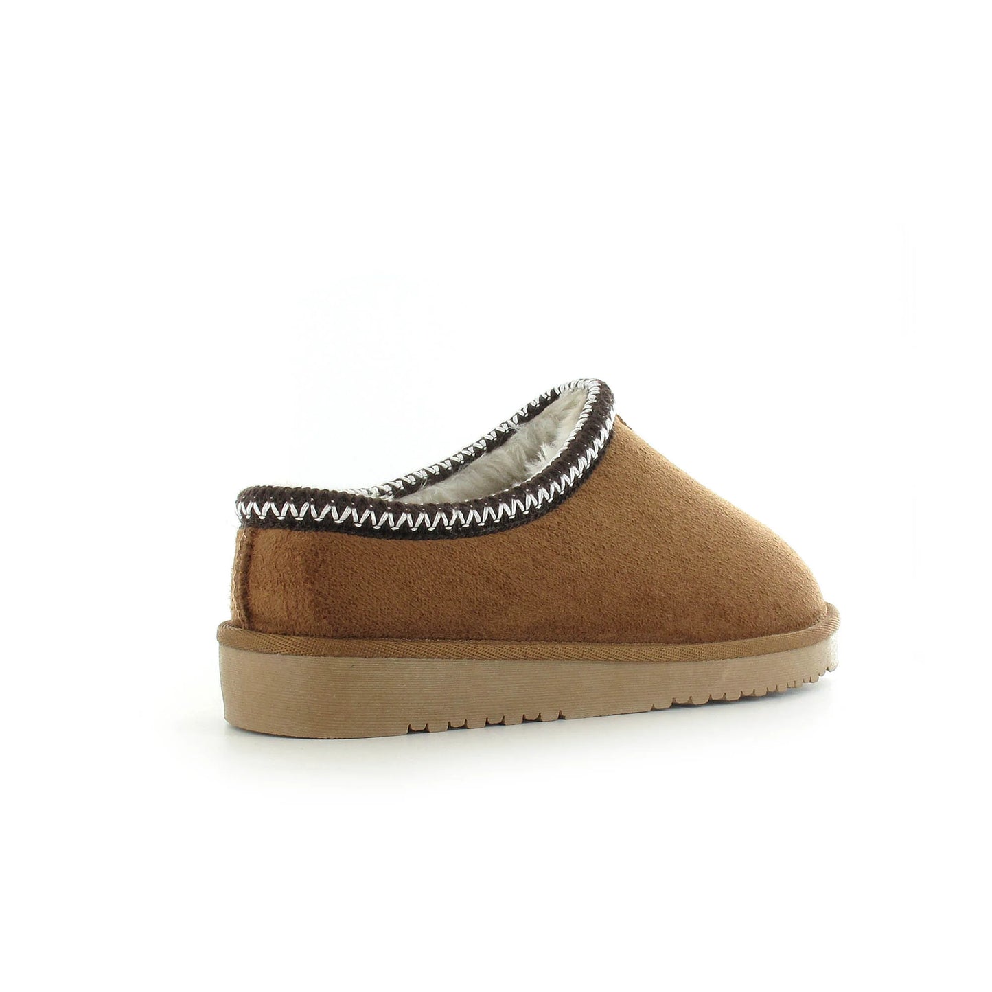 Tara: Chestnut embroidered mule slippers. Sizes: 3-8