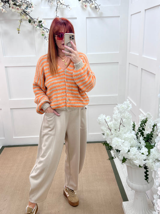 River: Cream cocoon harem trousers. One Sz: 14-20