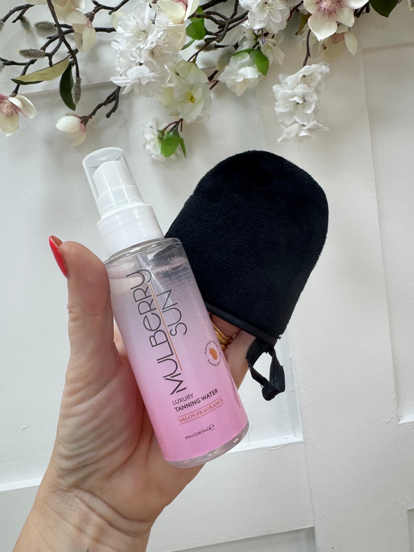 Mulberry Sun velvet tanning mitts. 2 sizes