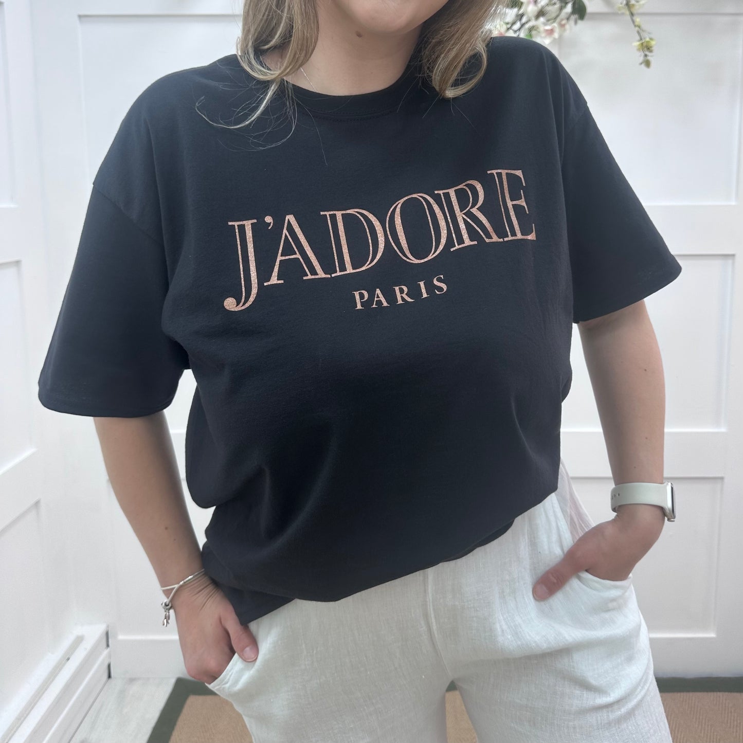 Jilly: Black J’adore T shirt. 3 sizes