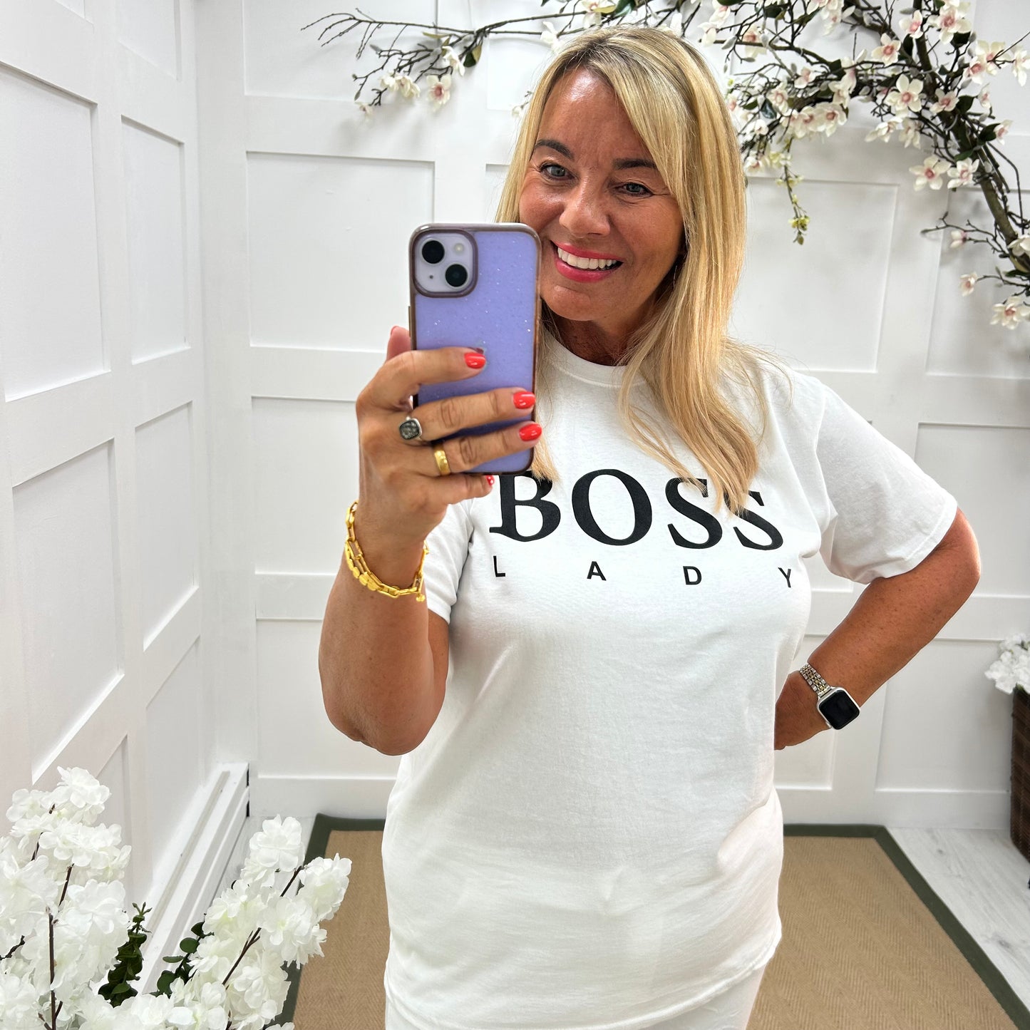 Belle: White Boss Lady T shirt. 3 sizes