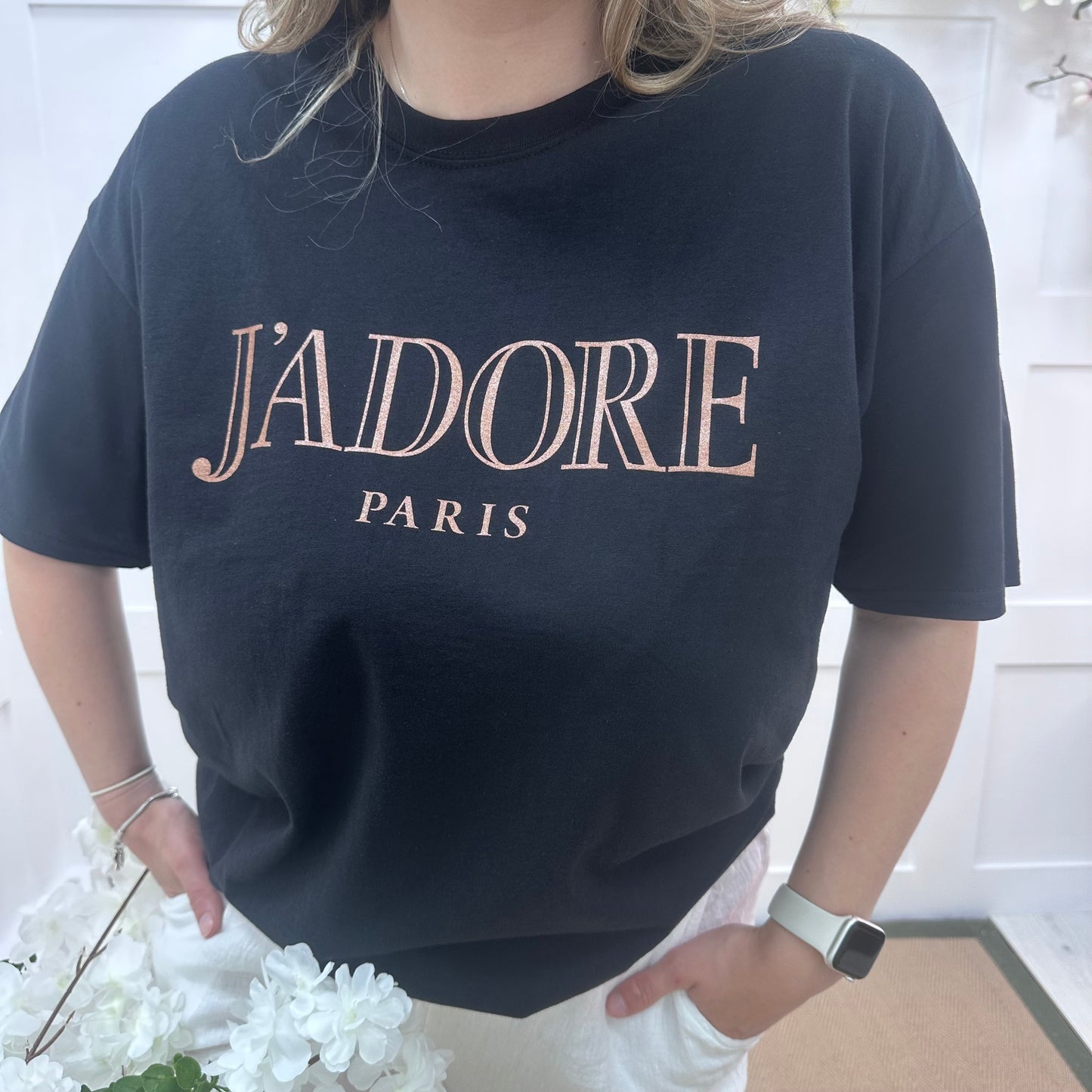 Jilly: Black J’adore T shirt. 3 sizes