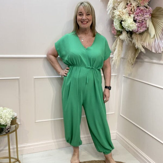 Lily: Plus Size V-neck jumpsuit. One Size 16-22