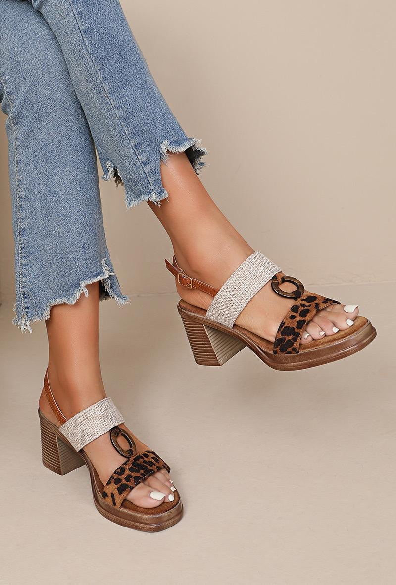 Bindi: Leopard print double strap sandals: Sizes: 3-8