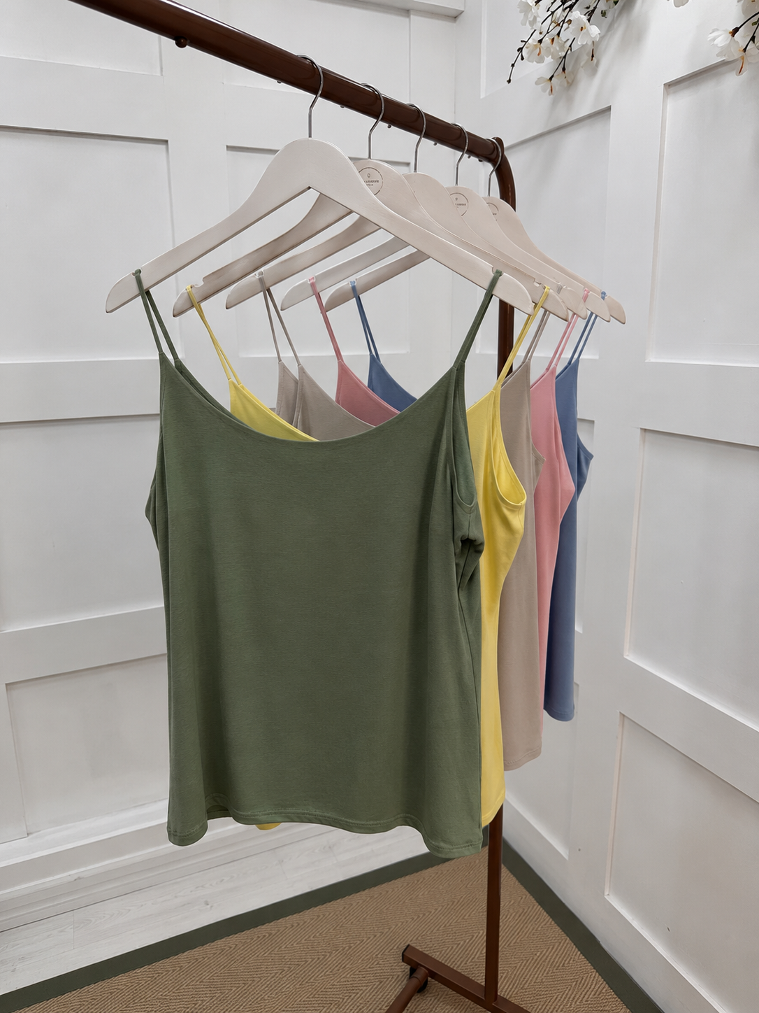 Velma: Thin strap stretchy vest top. 2 sizes