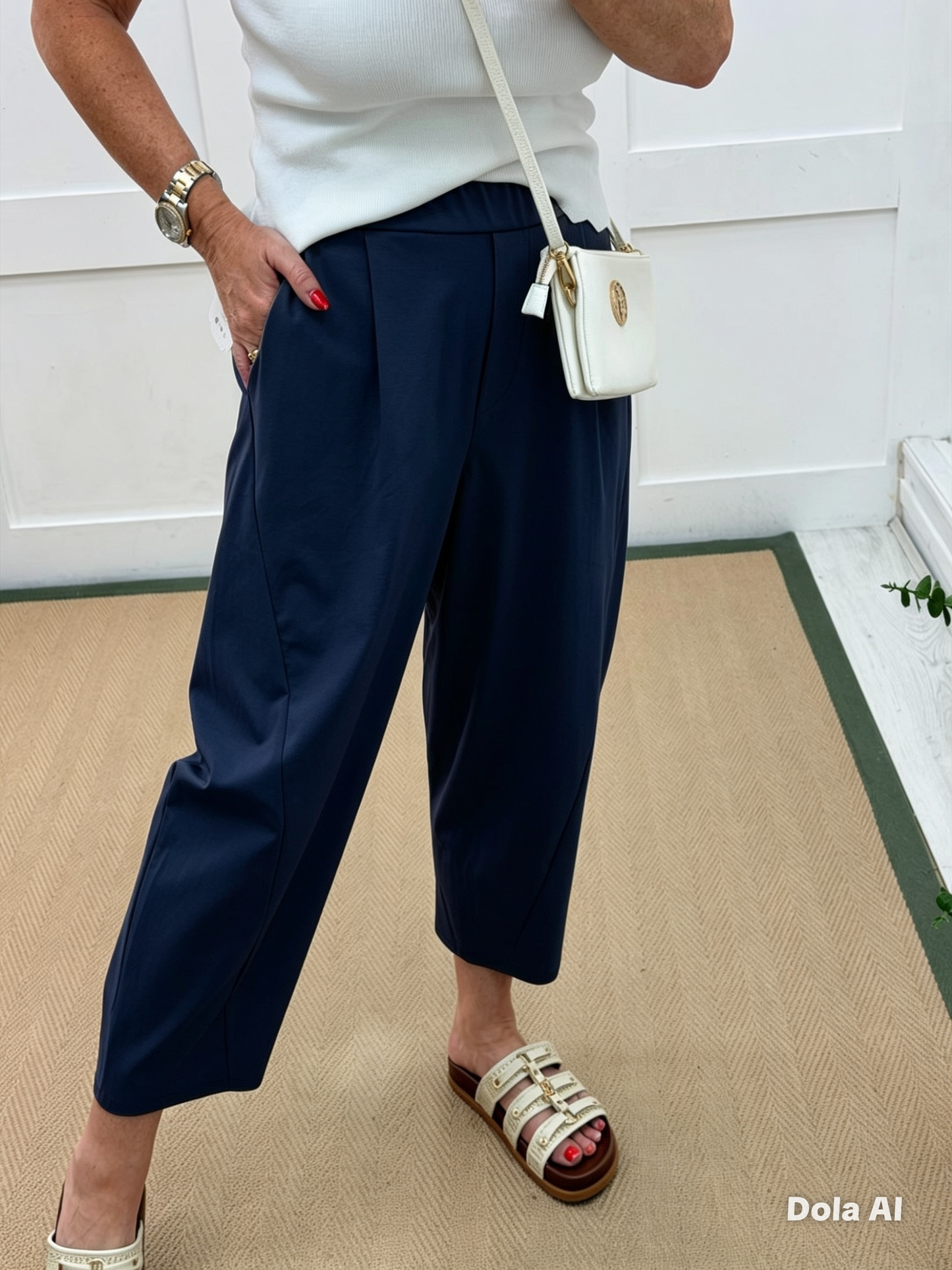 Billie: Barrel leg trousers with pockets. One size: 10-18. 5 colours