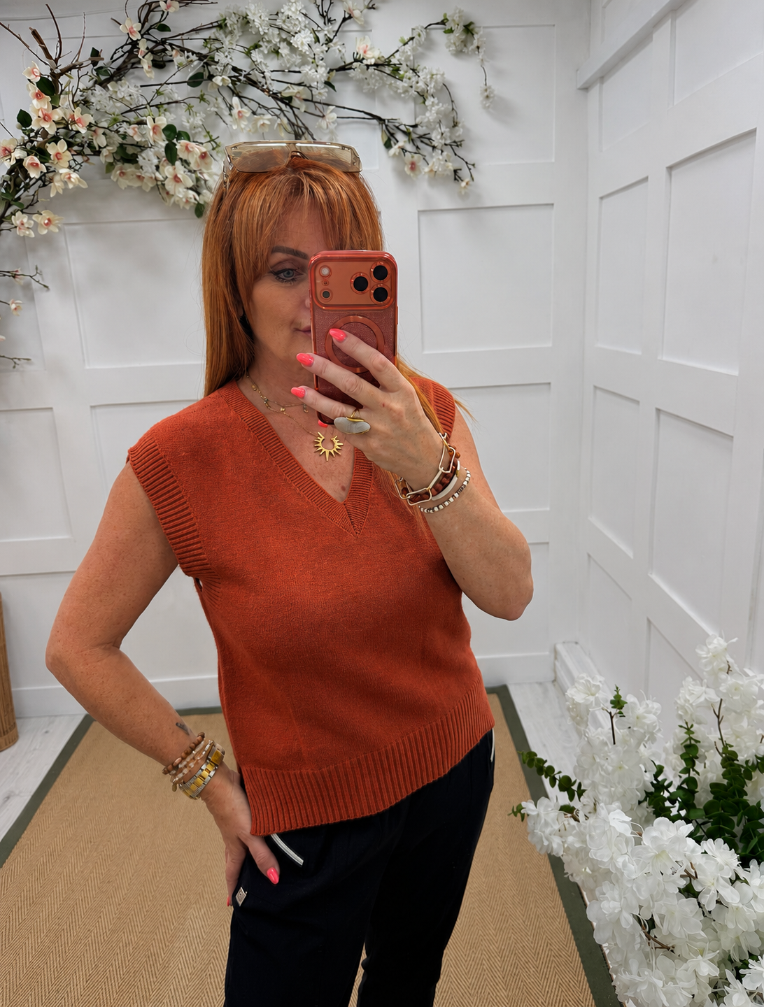 Tara: Soft knit V-neck tank top. One size 10-16. 6 colours