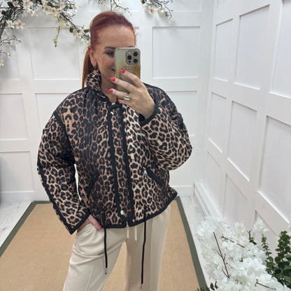 Amara : Leopard print padded jacket. One size: 12-18