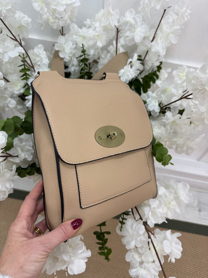 Sasha: Sand cross body satchel bag