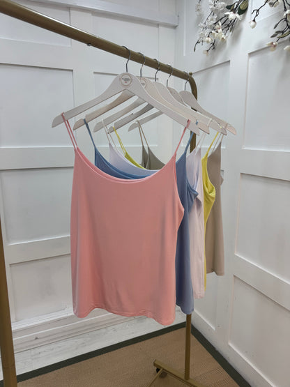 Velma: Pink stretchy vest top. 2 sizes
