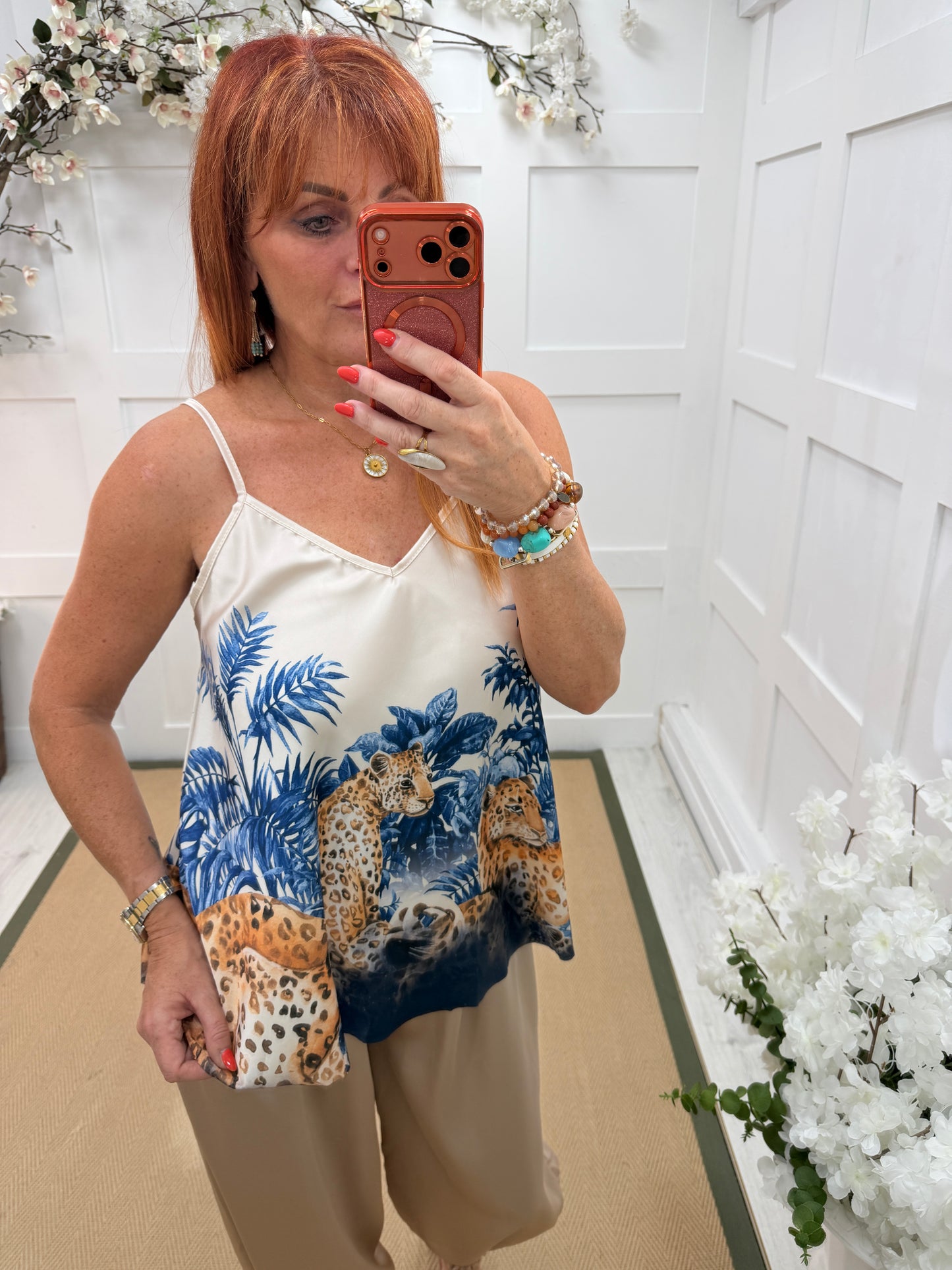 Lottie: Safari scene strappy top. One size 10-16. 3 colours