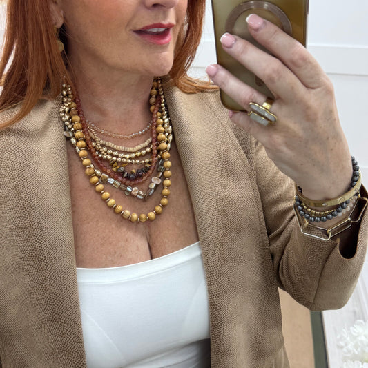 Suri: Bronze & gold statement necklace