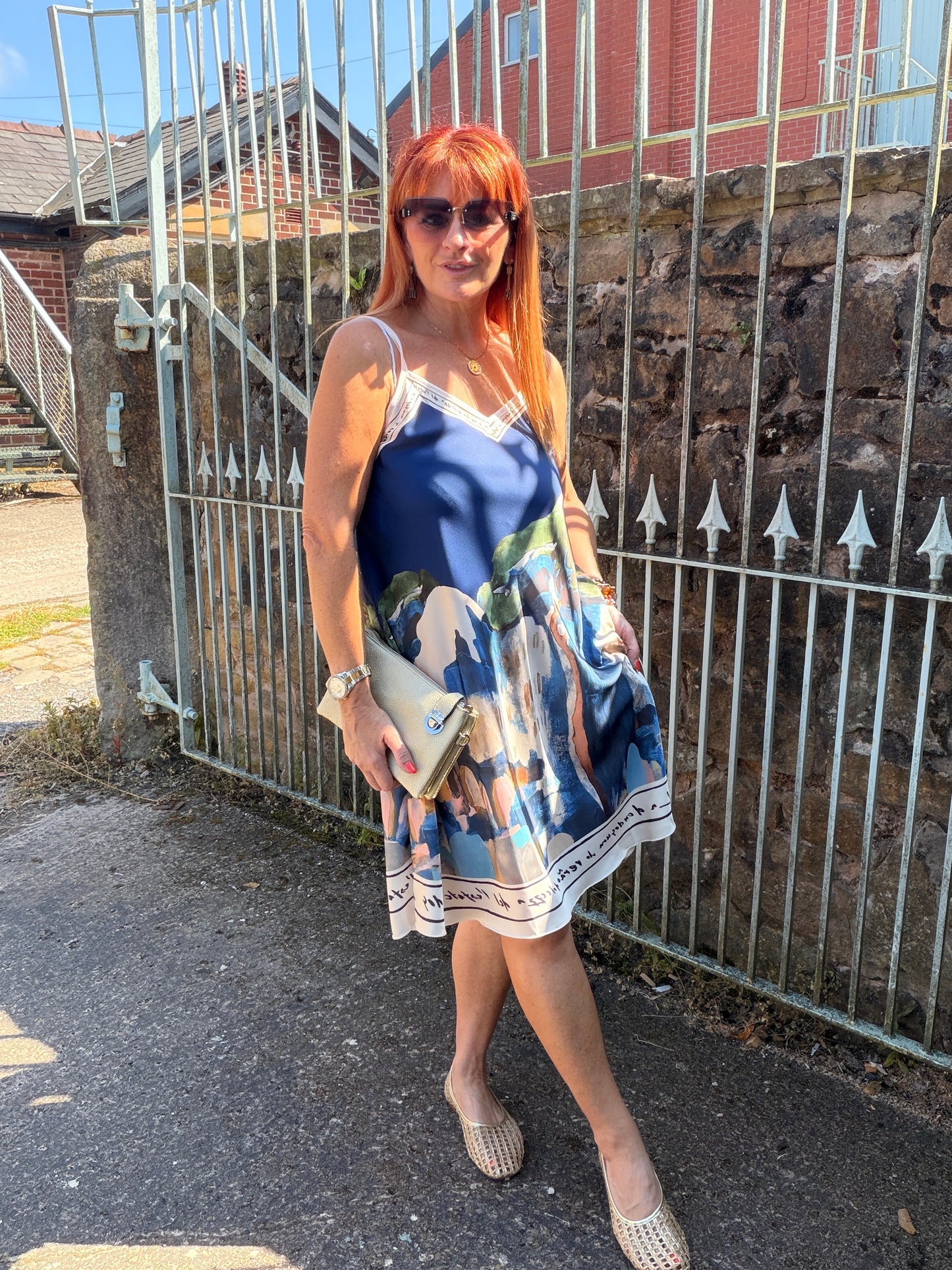 Amelia: Amalfi scene midi dress. One size 10-14. 3 colours