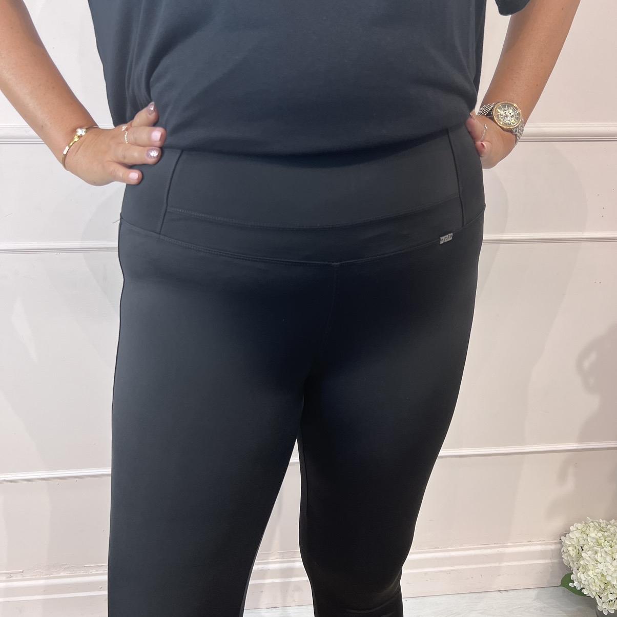 JJ: Slinky feel black high waist leggings. Sizes 8-24
