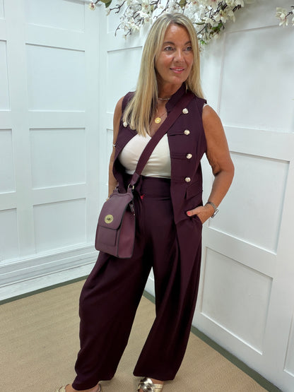 Marika: Military style waistcoat & trouser co-ord set. One size:10-14. 3 Colours