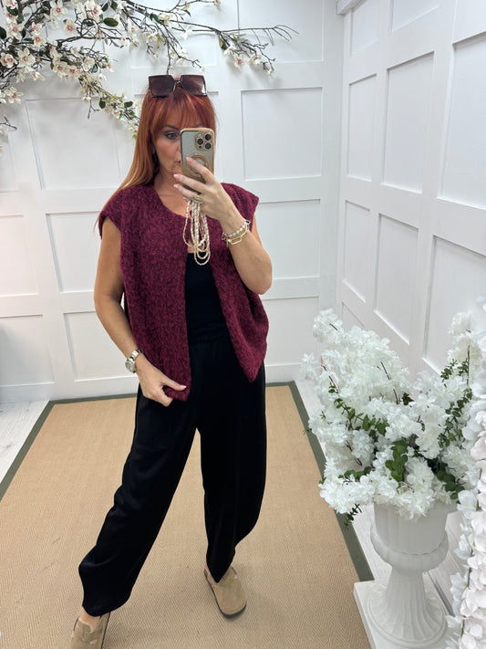 River: Black cocoon harem trousers. One Sz: 14-20