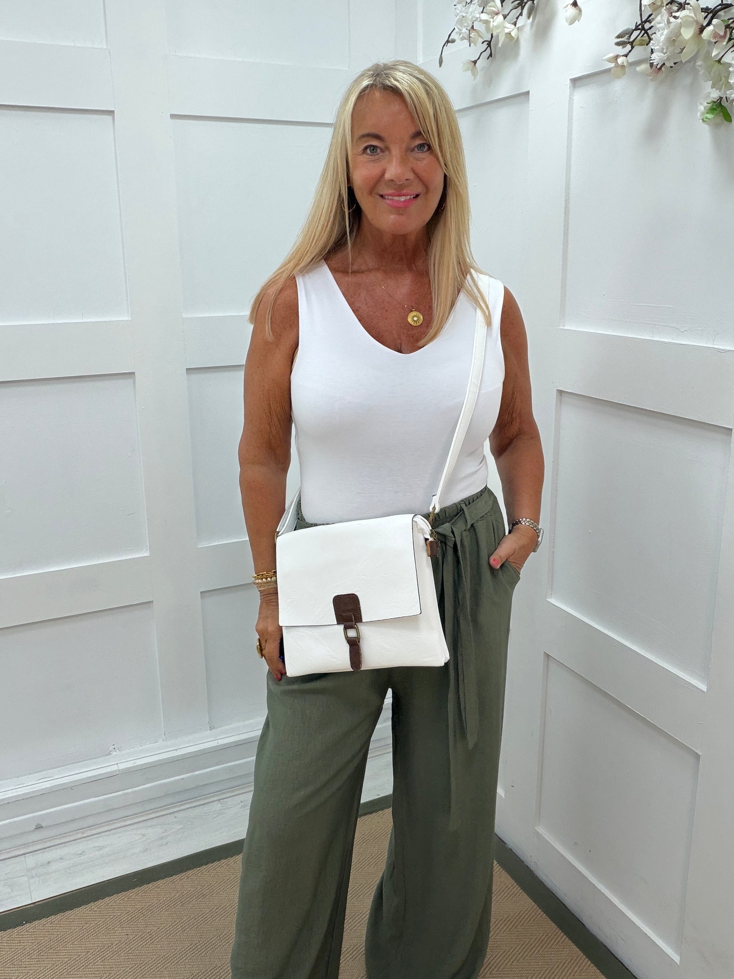 Vanessa: Stretchy V neck basic vest top. One size: 8-14. 3 colours